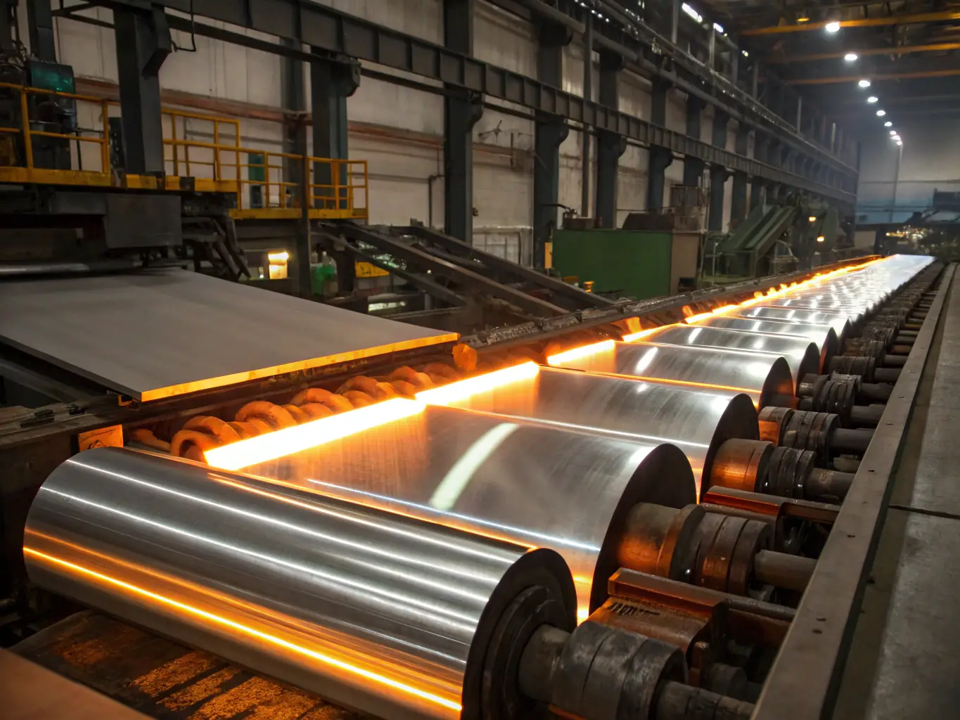 A detailed shot of a custom aluminum profile being extruded, showcasing the precision and quality of the manufacturing process at Al Hamad Aluminium Extrusions Factory LLC.